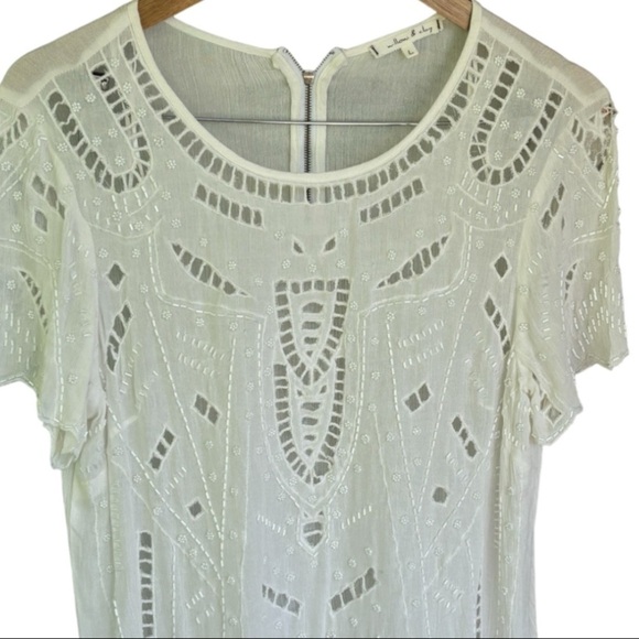 NEW Willow & Clay White Short Sleeve Embroidered Top Size Large - Picture 7 of 9